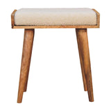 Boucle Cream Tray Style Footstool - Artisan Furniture - Flyclothing LLC