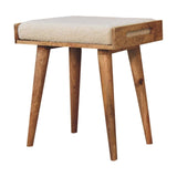 Boucle Cream Tray Style Footstool - Artisan Furniture - Flyclothing LLC