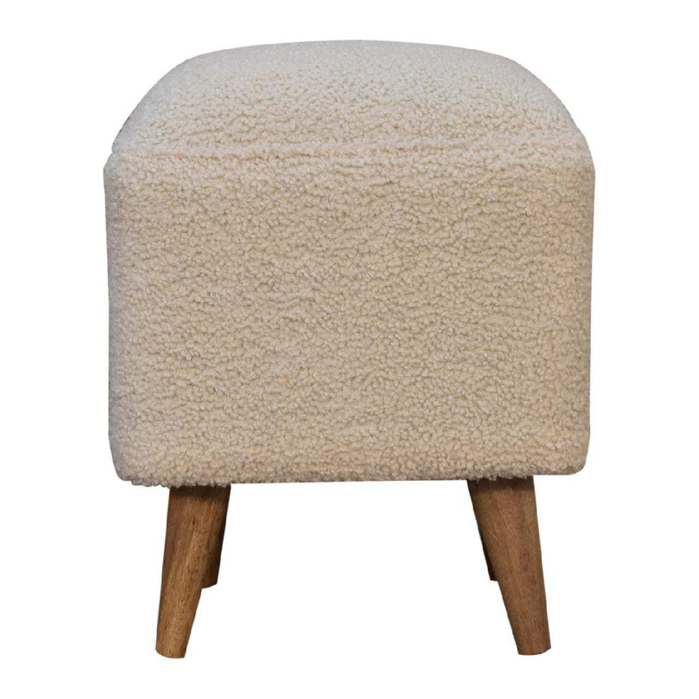 Cream Boucle Squoval Bench - Artisan Furniture - Flyclothing LLC