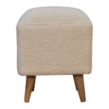 Cream Boucle Squoval Bench - Artisan Furniture - Flyclothing LLC