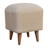 Cream Boucle Squoval Bench - Artisan Furniture - Flyclothing LLC