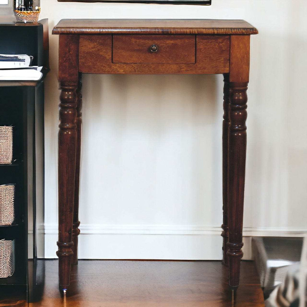 Chestnut Turned Leg Writing Desk - Artisan Furniture - Flyclothing LLC