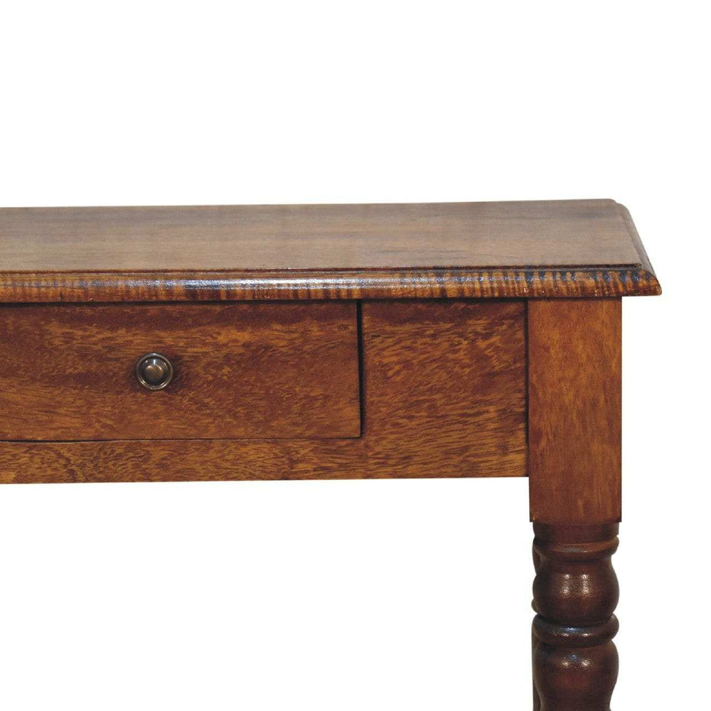Chestnut Turned Leg Writing Desk - Artisan Furniture - Flyclothing LLC
