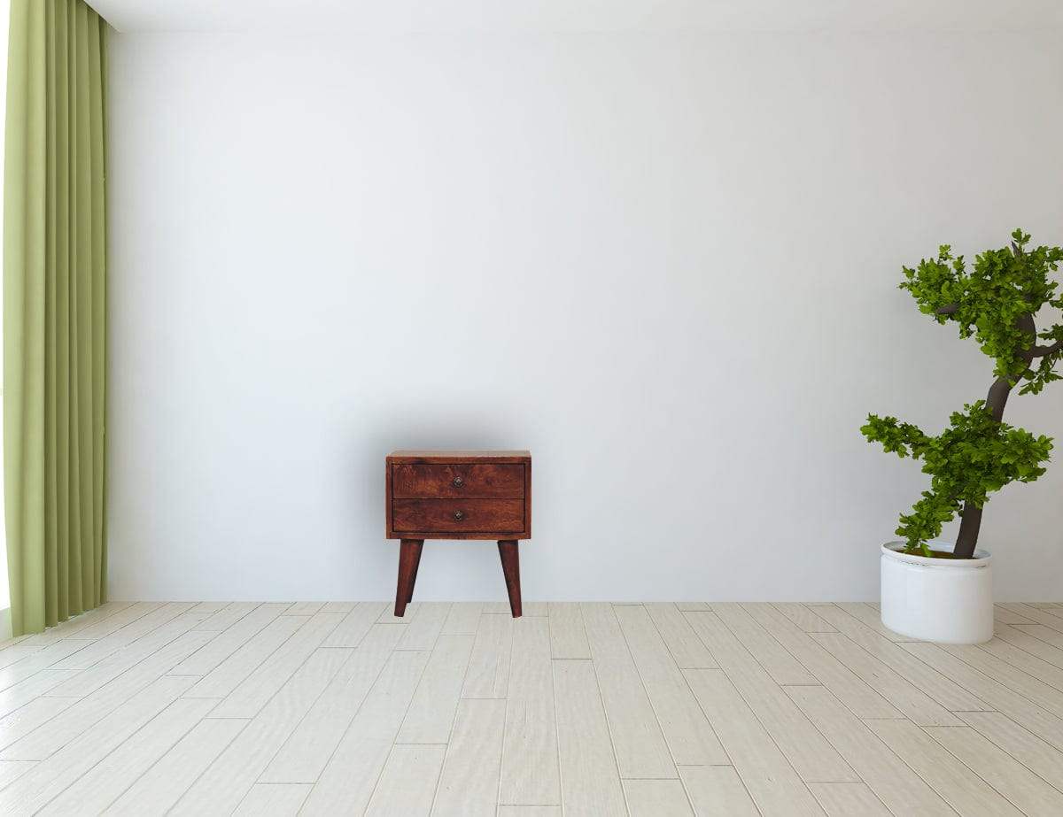 Mini Chestnut Modern Bedside - Artisan Furniture - Flyclothing LLC