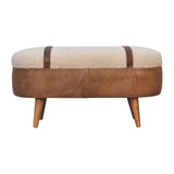 Tan Buffalo Boucle Nordic Bench - Artisan Furniture - Flyclothing LLC