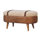 Tan Buffalo Boucle Nordic Bench - Artisan Furniture - Flyclothing LLC