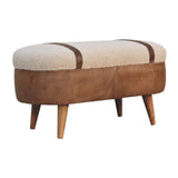 Tan Buffalo Boucle Nordic Bench - Artisan Furniture - Flyclothing LLC