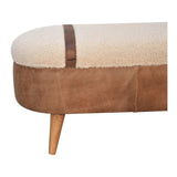 Tan Buffalo Boucle Nordic Bench - Artisan Furniture - Flyclothing LLC
