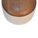 Cream Boucle Buffalo Footstool - Artisan Furniture - Flyclothing LLC