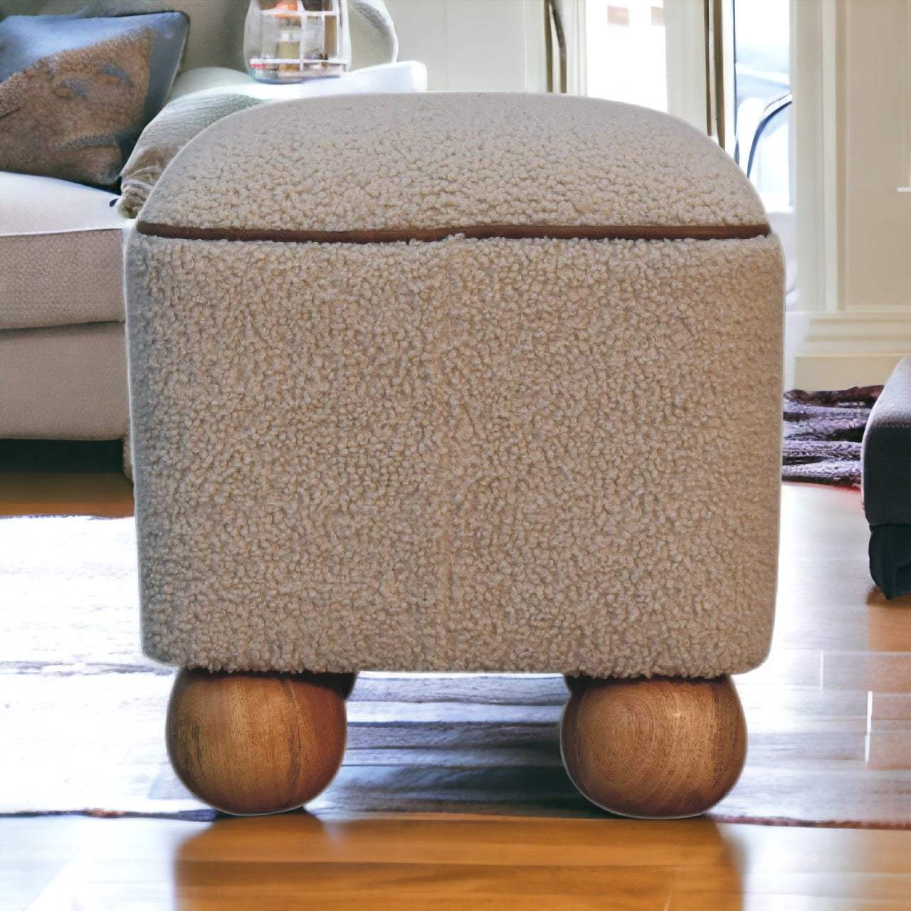 Serenity Footstool with Ball Feet - Artisan Furniture - Flyclothing LLC