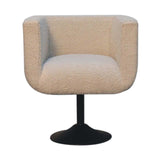 Cream Boucle Swivel Chair - Artisan Furniture - Flyclothing LLC