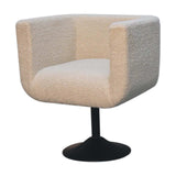 Cream Boucle Swivel Chair - Artisan Furniture - Flyclothing LLC