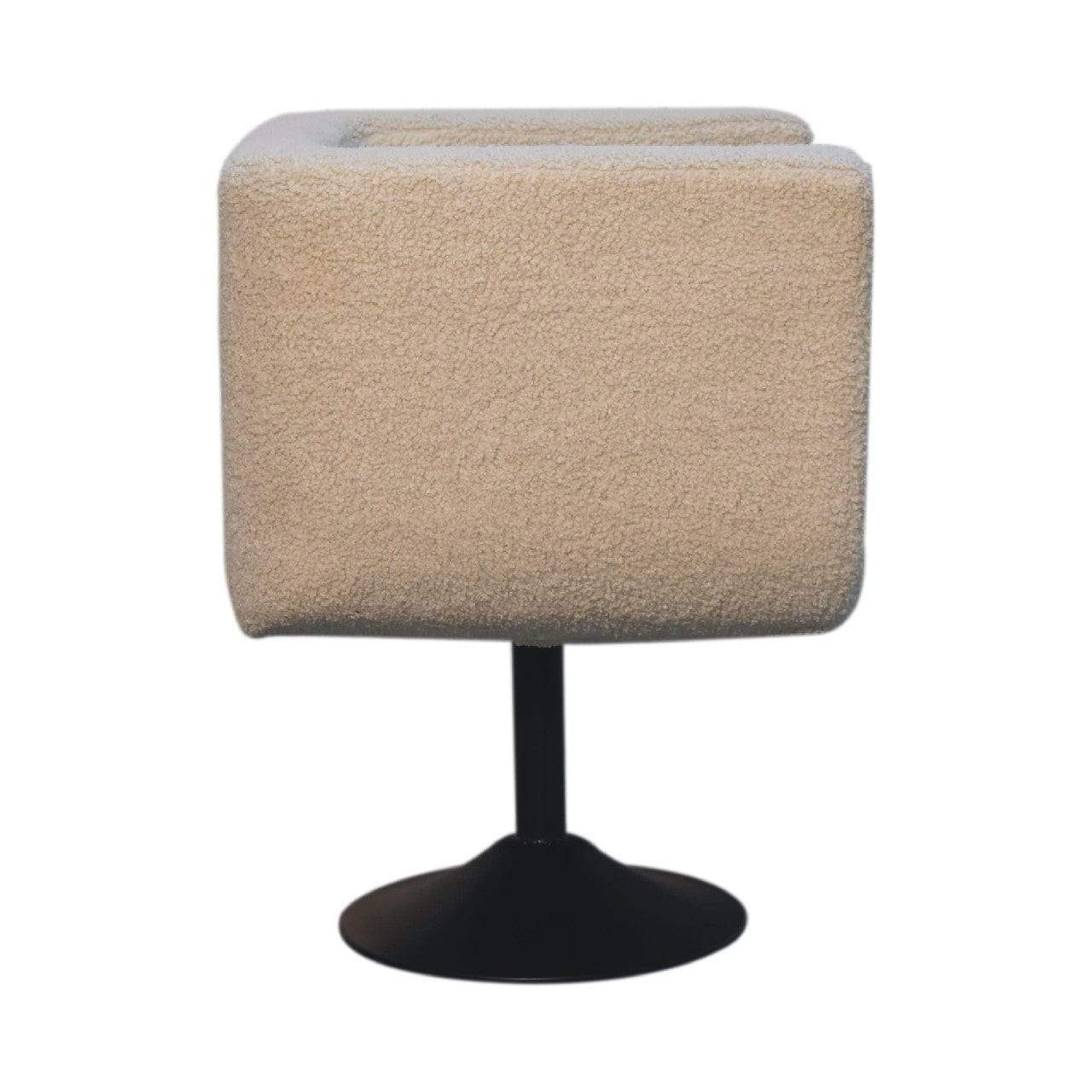 Cream Boucle Swivel Chair - Artisan Furniture - Flyclothing LLC