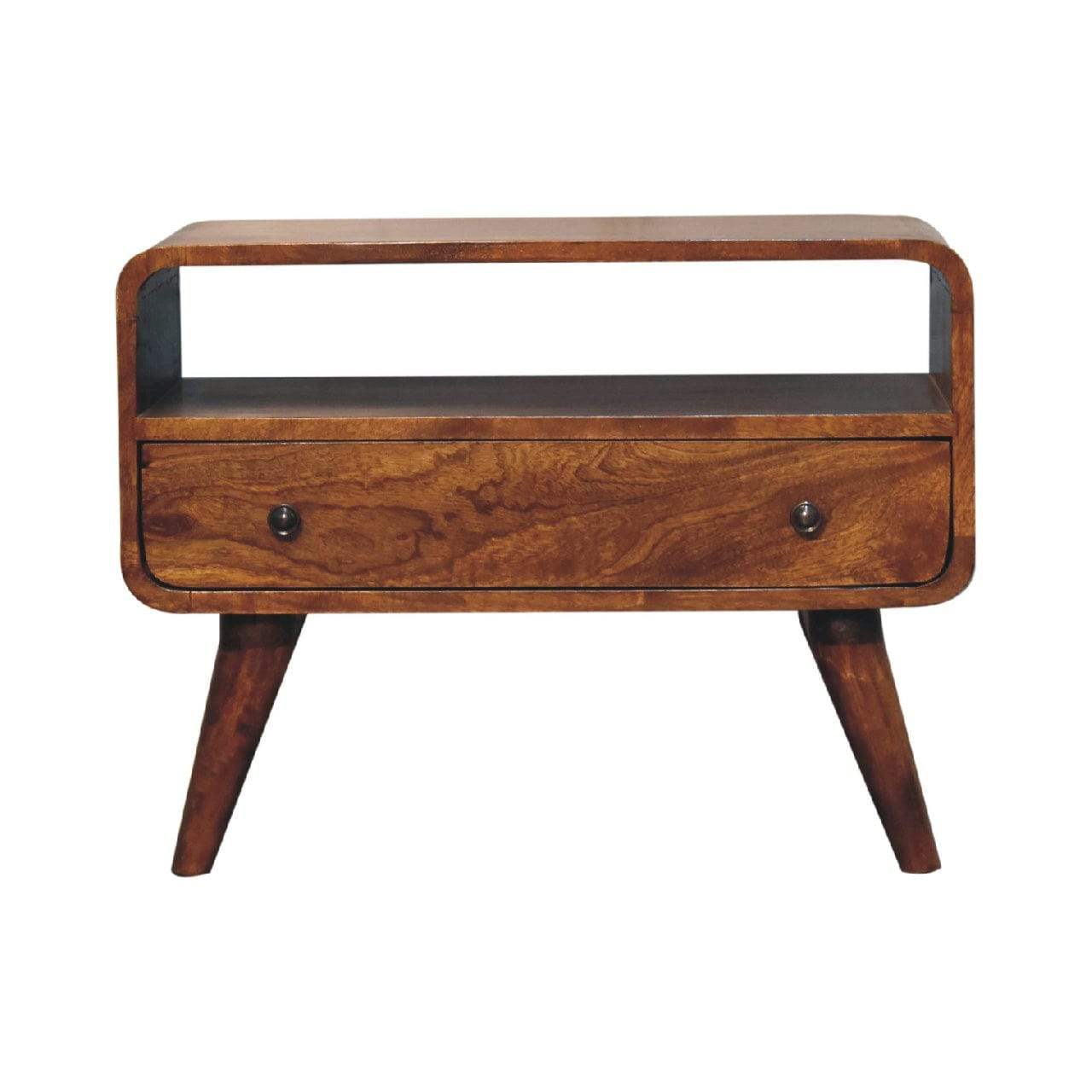 Mini Chestnut Curved Media Unit - Artisan Furniture - Flyclothing LLC