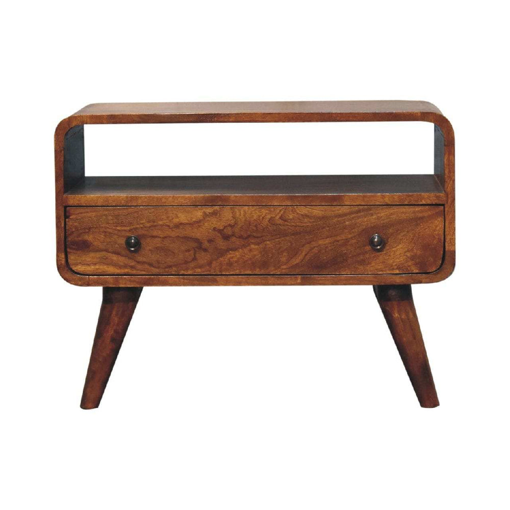 Mini Chestnut Curved Media Unit - Artisan Furniture - Flyclothing LLC