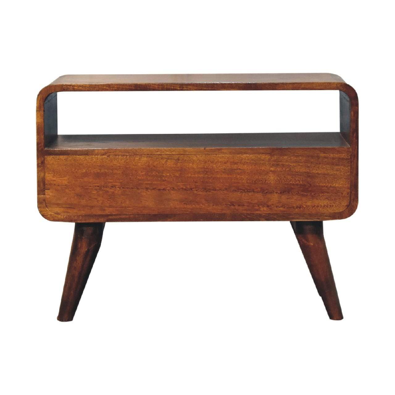 Mini Chestnut Curved Media Unit - Artisan Furniture - Flyclothing LLC