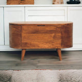Chestnut Rounded Lid up Blanket Box - Artisan Furniture - Flyclothing LLC