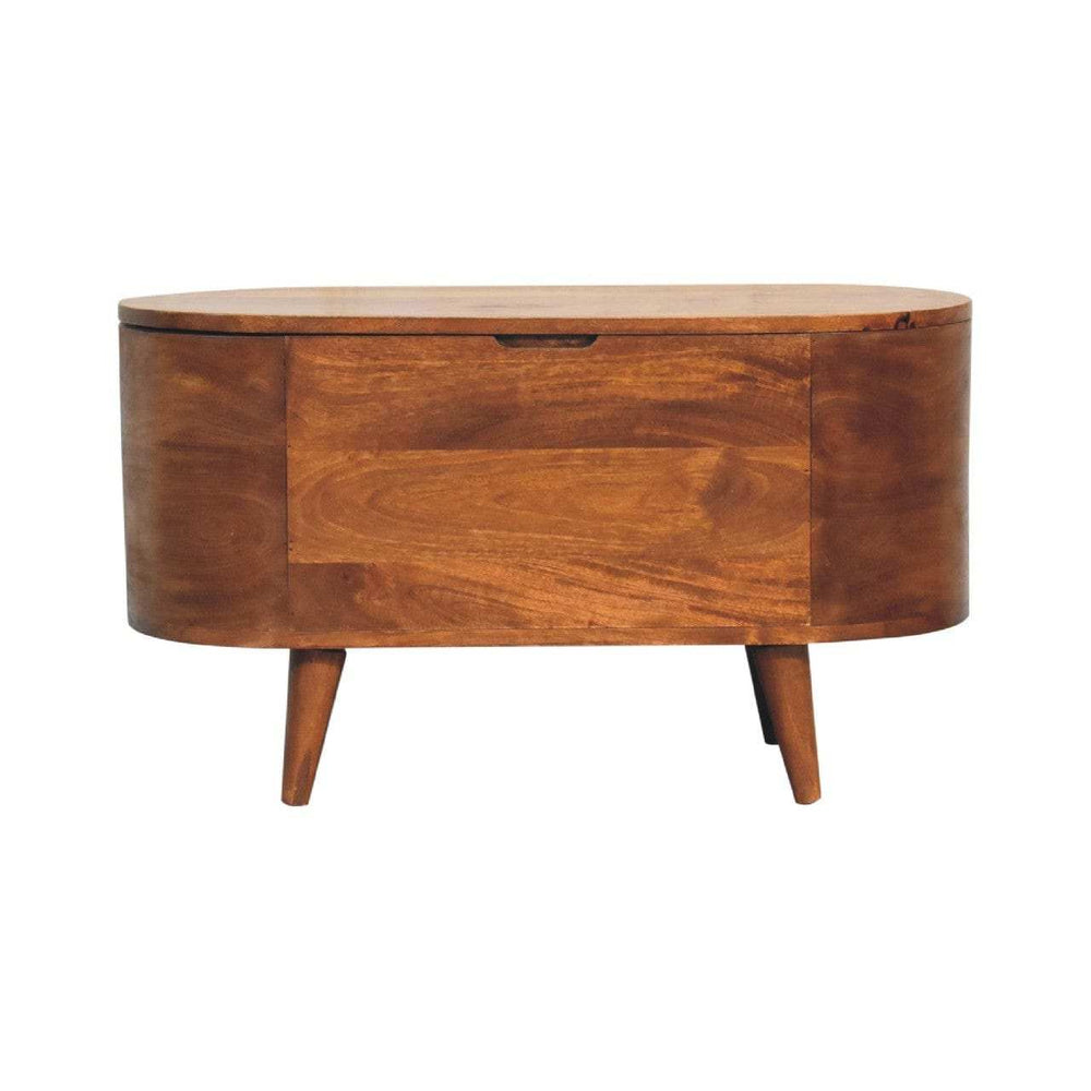 Chestnut Rounded Lid up Blanket Box - Artisan Furniture - Flyclothing LLC