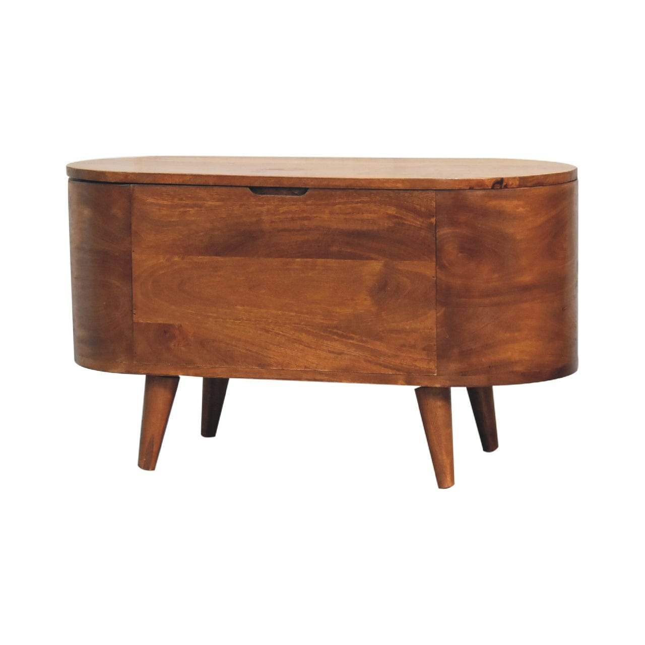 Chestnut Rounded Lid up Blanket Box - Artisan Furniture - Flyclothing LLC