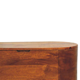 Chestnut Rounded Lid up Blanket Box - Artisan Furniture - Flyclothing LLC