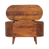 Chestnut Rounded Lid up Blanket Box - Artisan Furniture - Flyclothing LLC