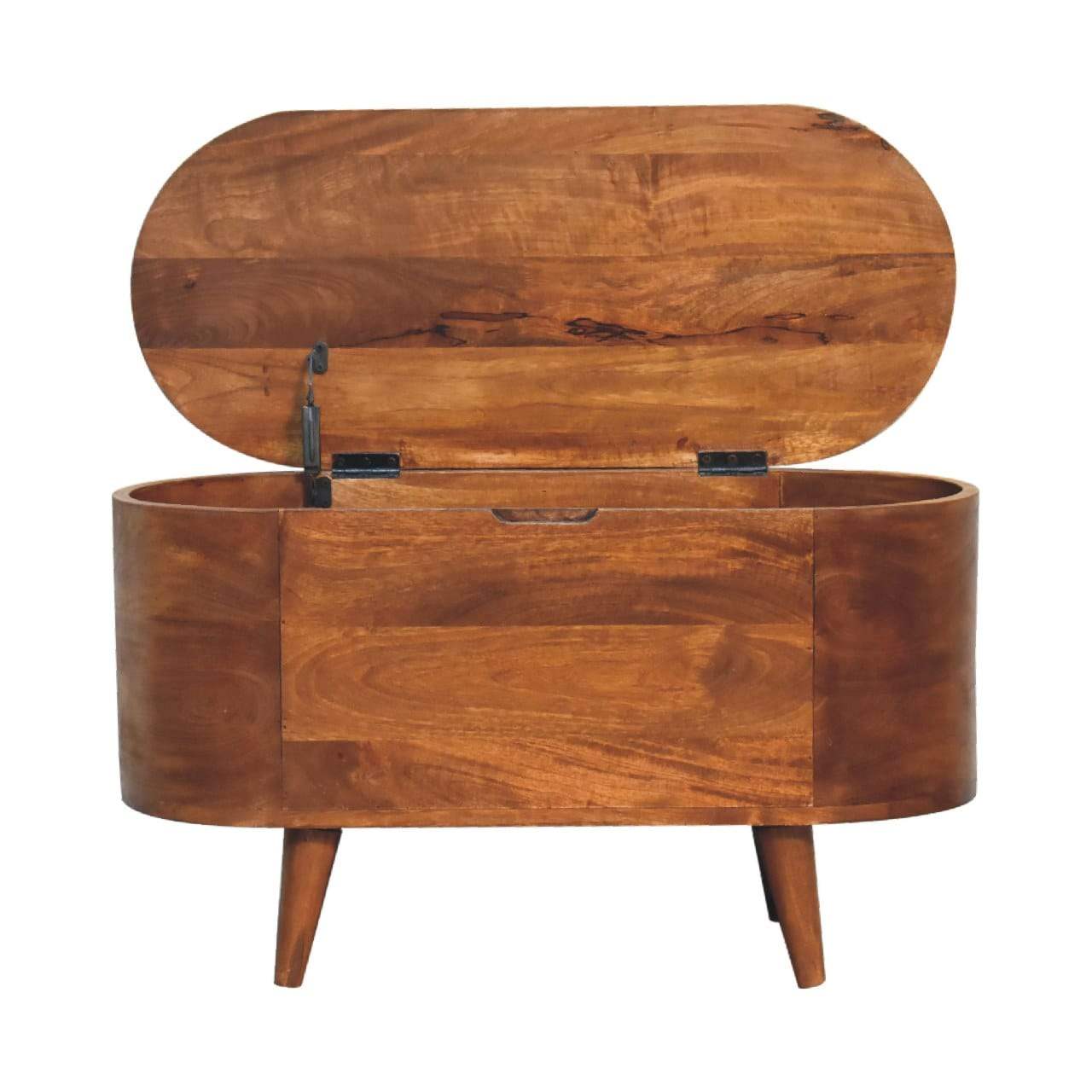Chestnut Rounded Lid up Blanket Box - Artisan Furniture - Flyclothing LLC