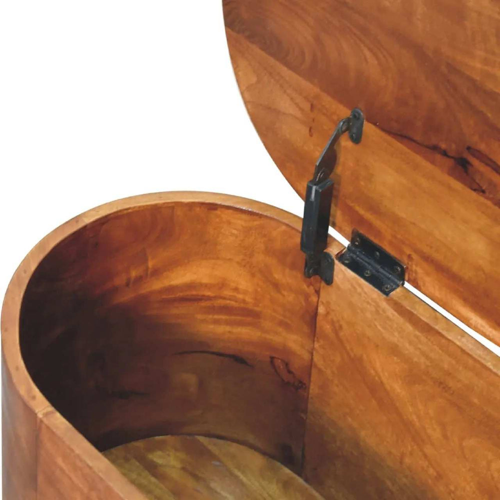 Chestnut Rounded Lid up Blanket Box - Artisan Furniture - Flyclothing LLC