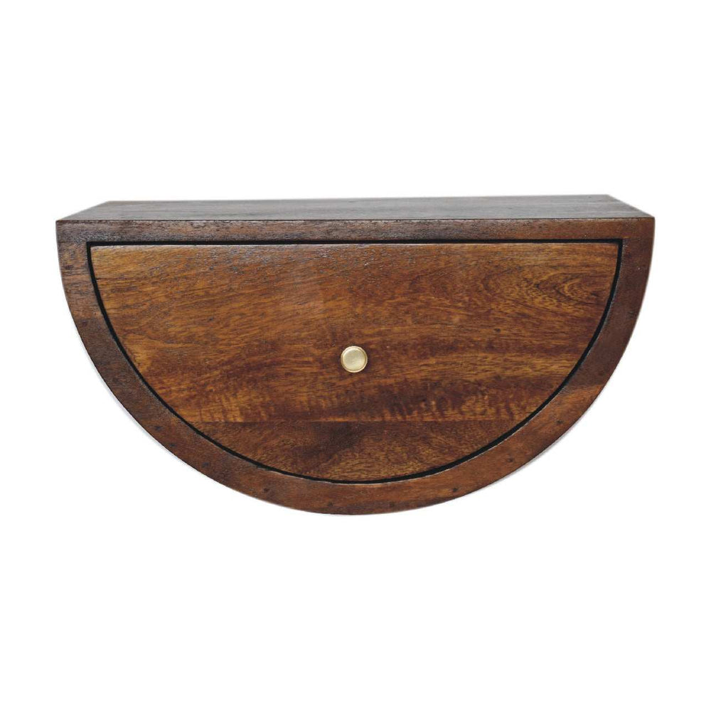 Chestnut Crescent Floating Nightstand - Artisan Furniture - Flyclothing LLC