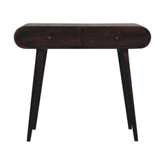 Light Walnut Curved Edge Console Table - Artisan Furniture