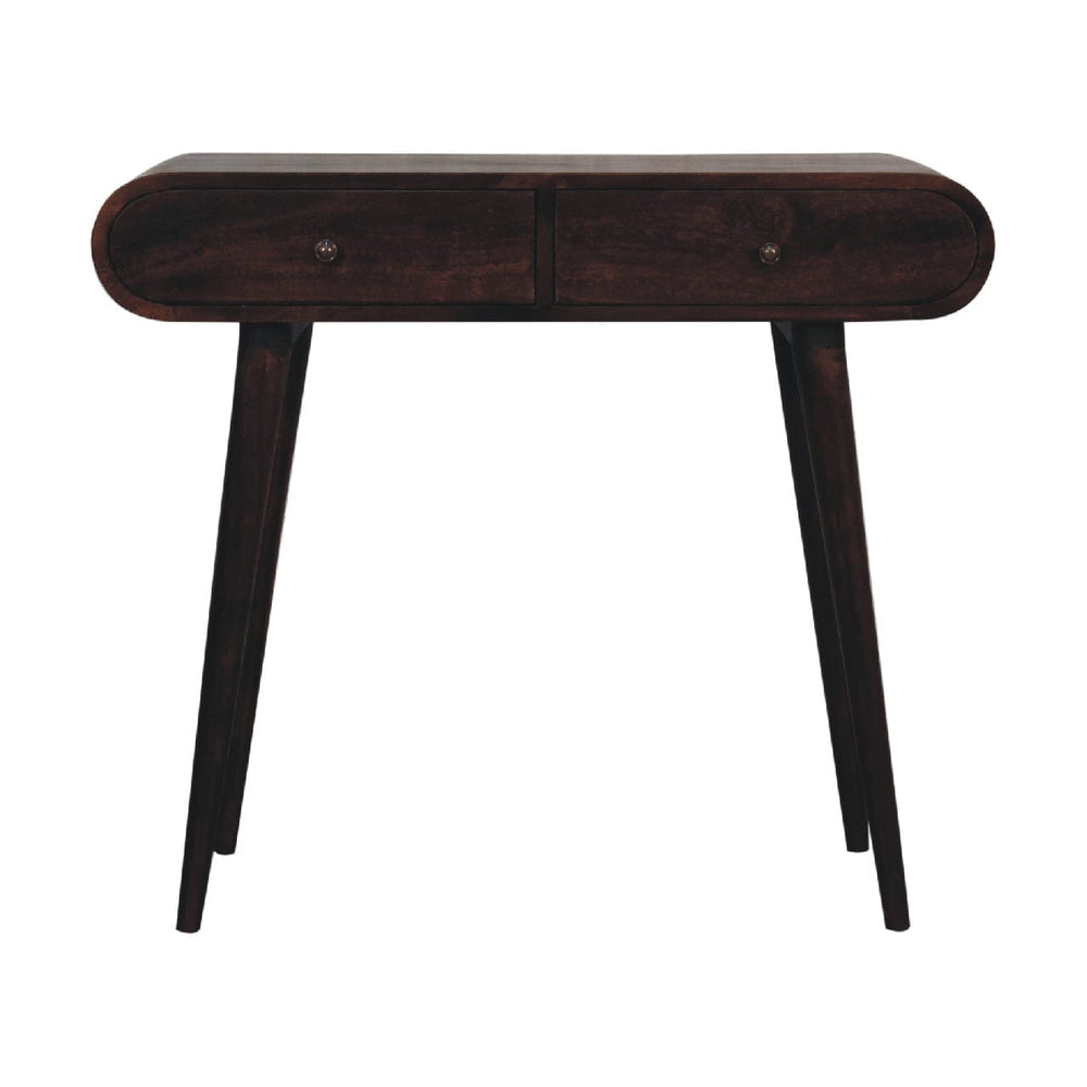 Light Walnut Curved Edge Console Table - Artisan Furniture