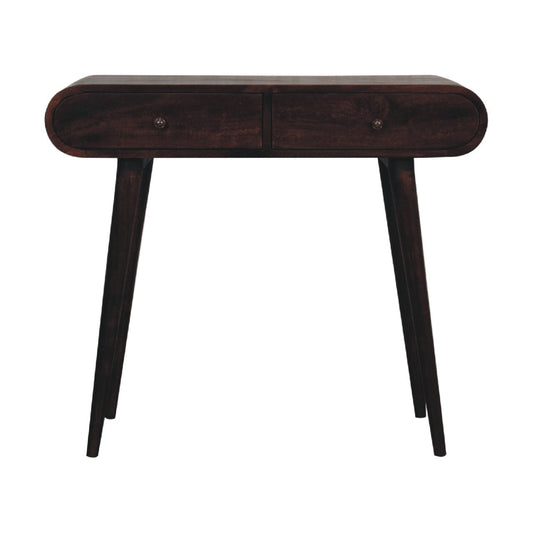 Light Walnut Curved Edge Console Table - Artisan Furniture