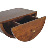 Chestnut Crescent Floating Nightstand - Artisan Furniture - Flyclothing LLC