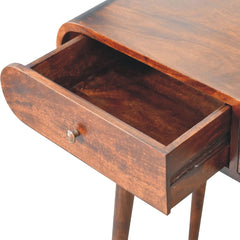 Light Walnut Curved Edge Console Table - Artisan Furniture