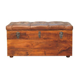 Buffalo Hide Chestnut Storage Trunk - Artisan Furniture - Flyclothing LLC