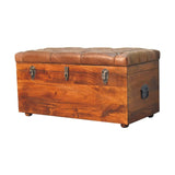 Buffalo Hide Chestnut Storage Trunk - Artisan Furniture - Flyclothing LLC