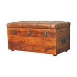 Buffalo Hide Chestnut Storage Trunk - Artisan Furniture - Flyclothing LLC