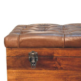 Buffalo Hide Chestnut Storage Trunk - Artisan Furniture - Flyclothing LLC