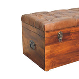 Buffalo Hide Chestnut Storage Trunk - Artisan Furniture - Flyclothing LLC