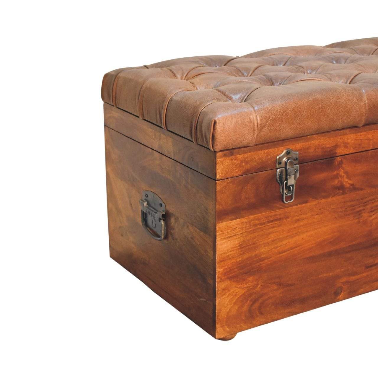 Buffalo Hide Chestnut Storage Trunk - Artisan Furniture - Flyclothing LLC