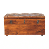 Buffalo Hide Chestnut Storage Trunk - Artisan Furniture - Flyclothing LLC