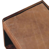 Chestnut Bench with Brown Leather Seatpad - Artisan Furniture - Flyclothing LLC