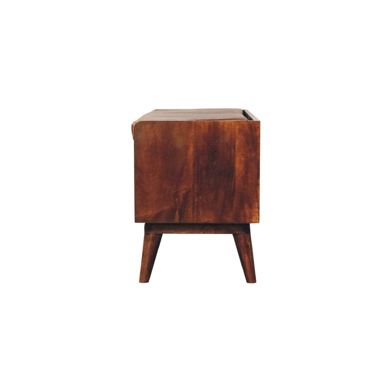Chestnut Bench with Brown Leather Seatpad - Artisan Furniture - Flyclothing LLC