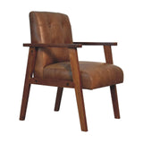 Brown Buffalo Leather Chair - Artisan Furniture - Flyclothing LLC