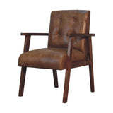 Brown Buffalo Leather Chair - Artisan Furniture - Flyclothing LLC