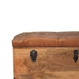 Buffalo Hide Oak-ish Storage Trunk - Artisan Furniture - Flyclothing LLC