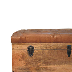 Buffalo Hide Oak-ish Storage Trunk - Artisan Furniture