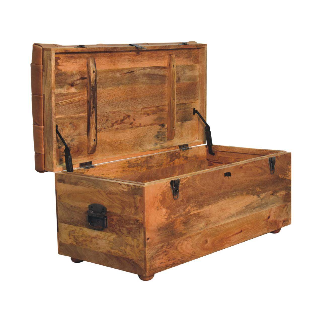 Buffalo Hide Oak-ish Storage Trunk - Artisan Furniture - Flyclothing LLC