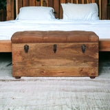 Buffalo Hide Oak-ish Storage Trunk - Artisan Furniture - Flyclothing LLC