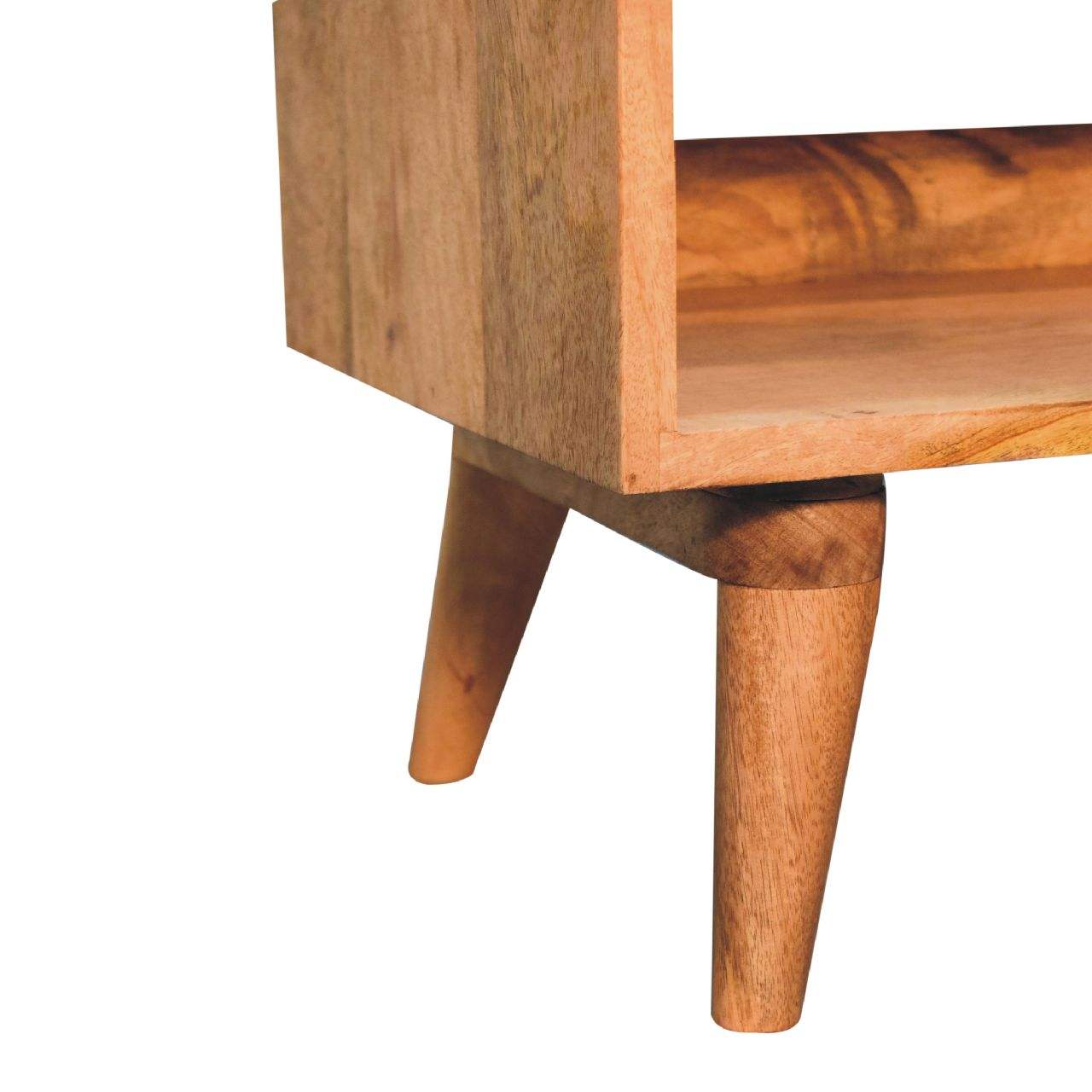 Oak-ish Bench with Tan Leather Seatpad - Artisan Furniture - Flyclothing LLC
