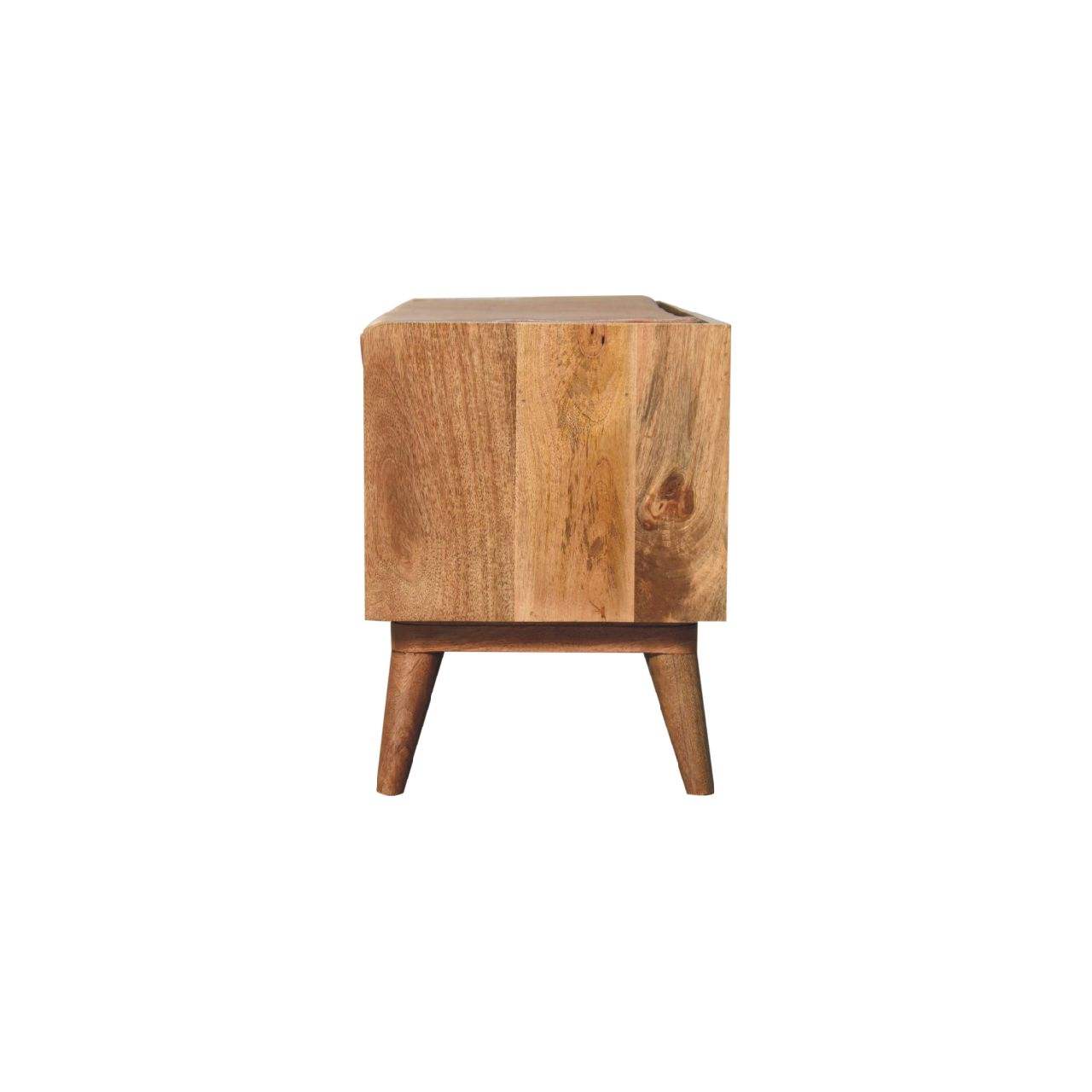 Oak-ish Bench with Tan Leather Seatpad - Artisan Furniture - Flyclothing LLC